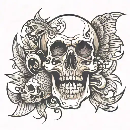 Skull And Fish