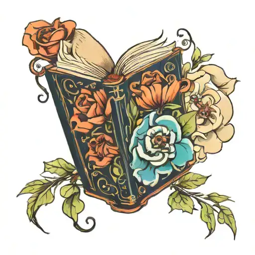 Book With Flowers Coming Out Of Its Seams