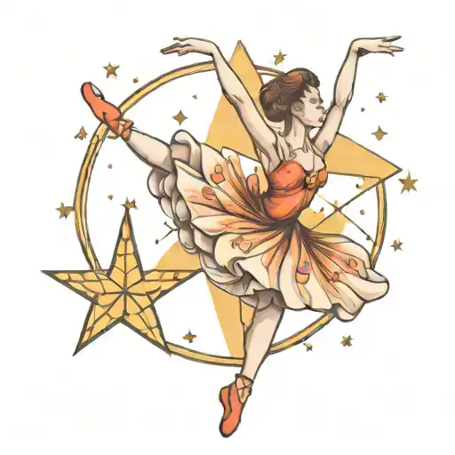 Ballerina Dancer And A Star