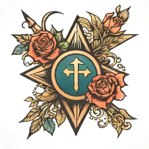 Sagittarius Arrow Sternum Crown Rose