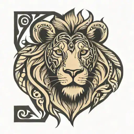 Tribal Lion With Hidden Y