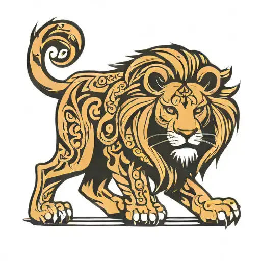 Tribal Lion With A Letter Y In Ti It