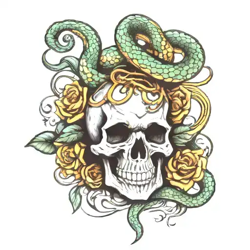 Skull And Snake Wrapped