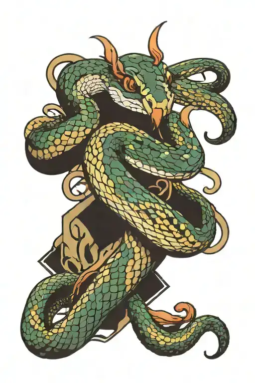 Snake With Banner Wrapped