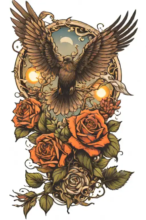 Photography And Nature Themed Sleeve That Incorporates Birds Wings Or Light Beams