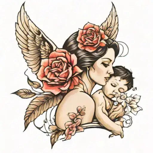 Mother And Son Floral Feminie