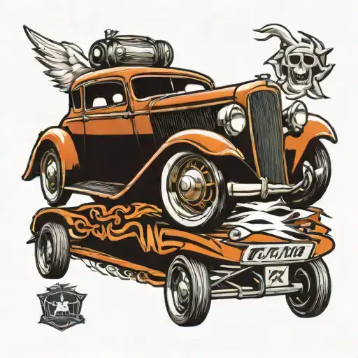 Classic Car And Skateboard