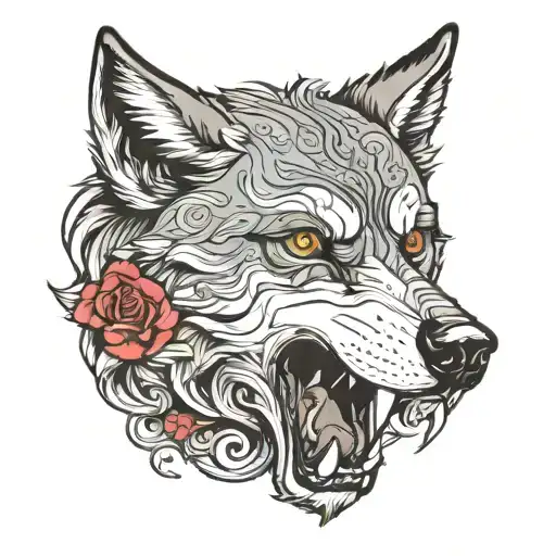 The Wolf Holds A Bitten Hand In Its Teeth