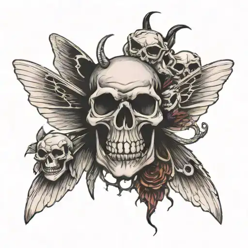 Moth And Skull And Demon