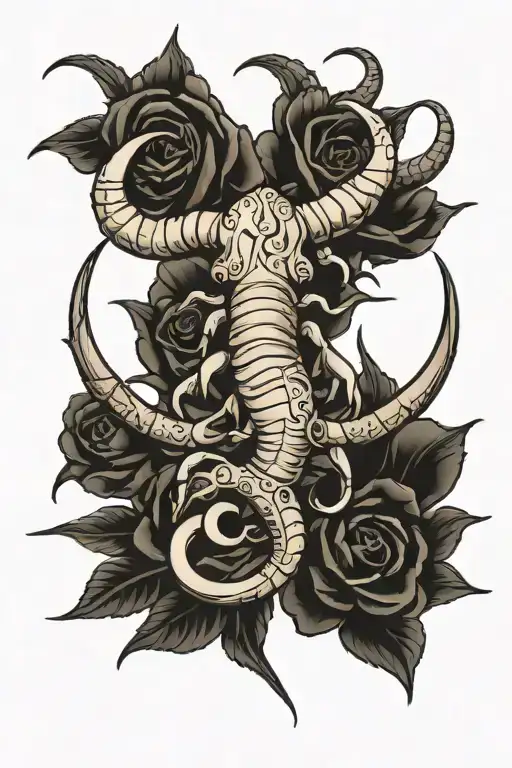 Taurus And Scorpion Tattoo Design
