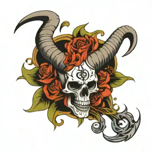 Skull With Ram Horns