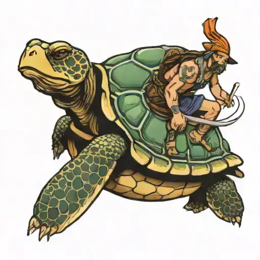 Yogi Riding Turtle