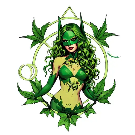 Poison Ivy From Batman With Pisces Symbol