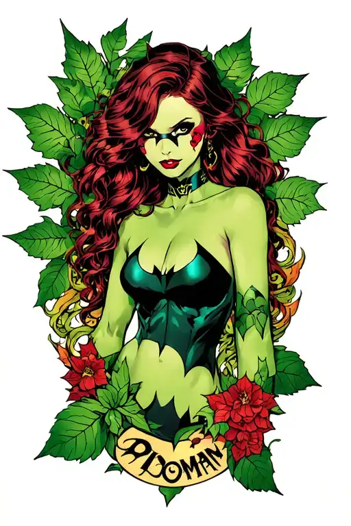 Poison Ivy From Batman With Pisces Symbol