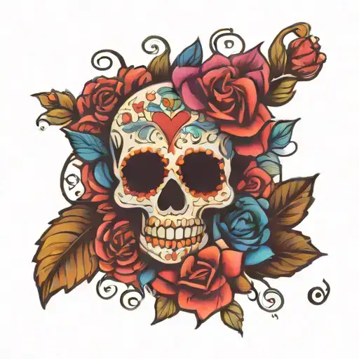 Sugar Skull Floral Mandala