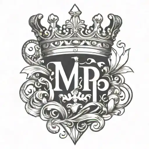 The Letters Mfp With A Crown On Top Of The P