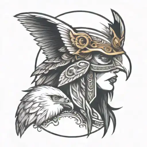 Woman In Eagle Hat