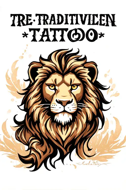 Lion Face With Text Written