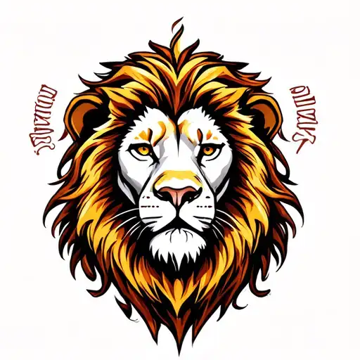 Lion Face With Text Written