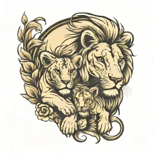Lion And Lion Cub
