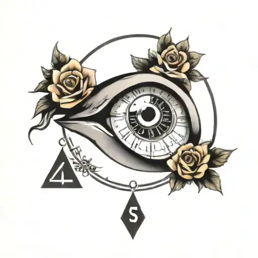 All-seeing Eye With Clock In Numbers