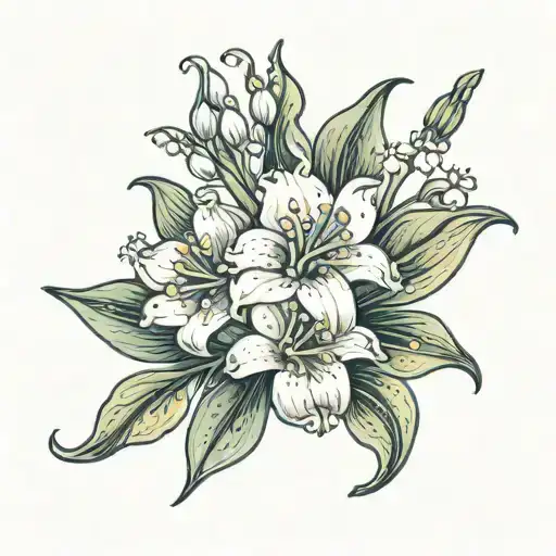 Lily Of The Valley Intertwined With Daffodil