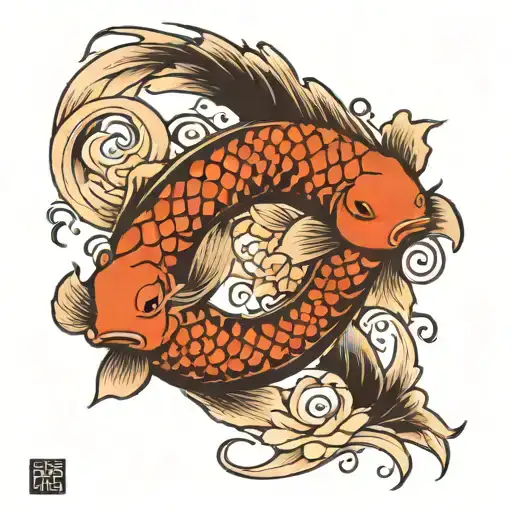 Ying Yang Koi Fish