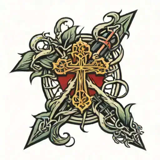 Cross With Crown Of Thorns
