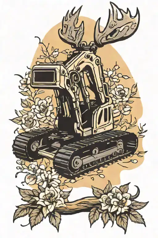 Antler Excavator Forest Flower Sun