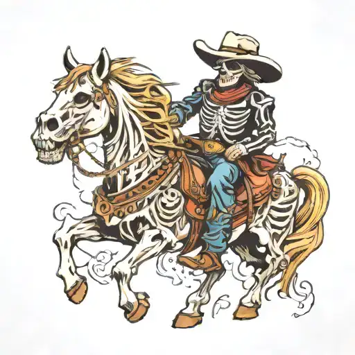 Skeleton Cowboy Tattoo