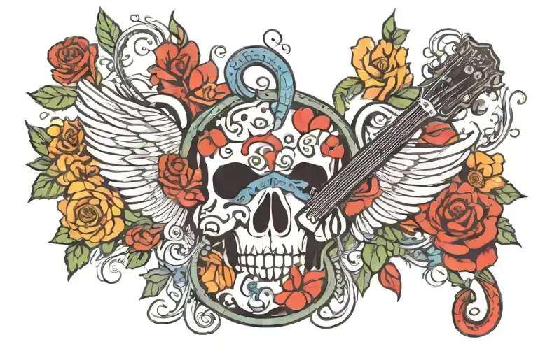 Collarbone Tattoo Inspired By Rock Music