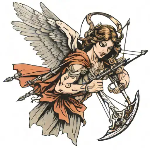 Angel With Crossbow Arrows