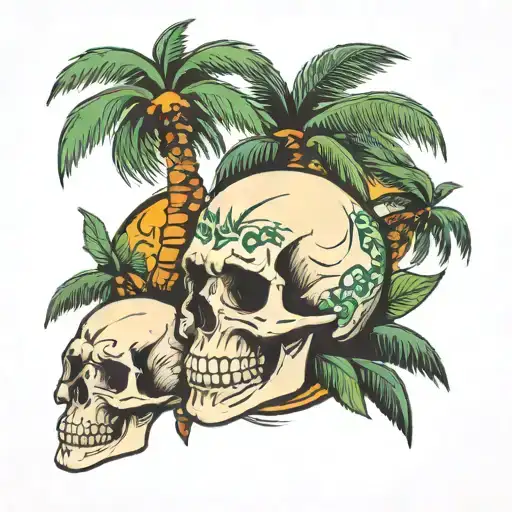Palm Tree And Skull