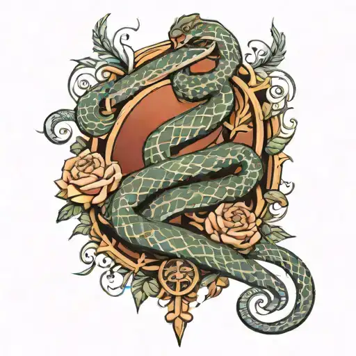 Snake Around Whole Leg Sleeve