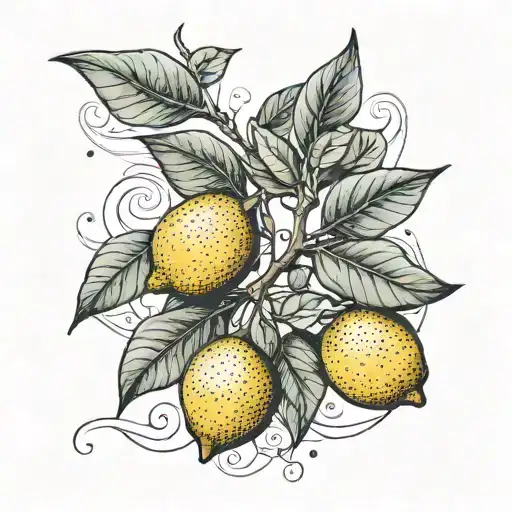 A Branch Of Lemon With A Little Bit Of Leaves But Not Too Much