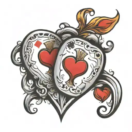 Ripped Playing Card 2 Hearts