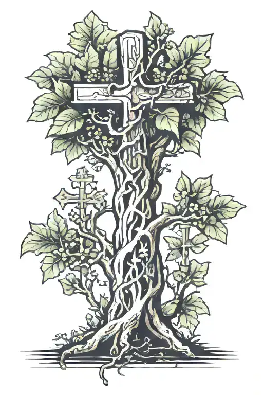 Fig Tree With Cross Carved Into It
