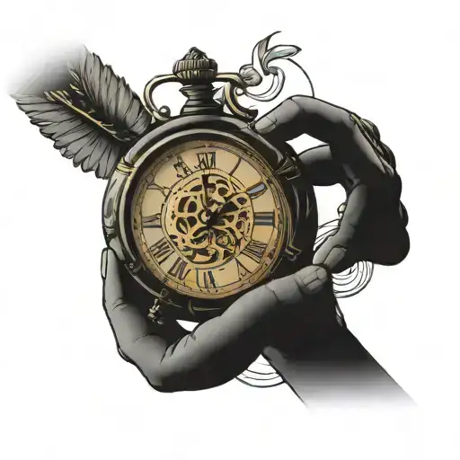 Clock Squeezed By Hand Holding