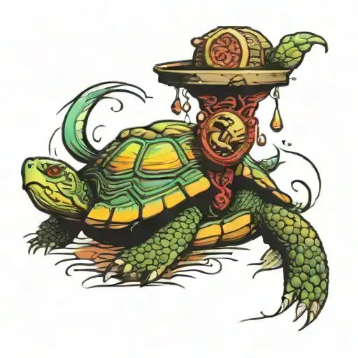 Turtle With A Leg In A Casting