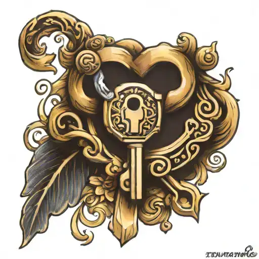 Lock And Key Around Wedding Band In Fingers