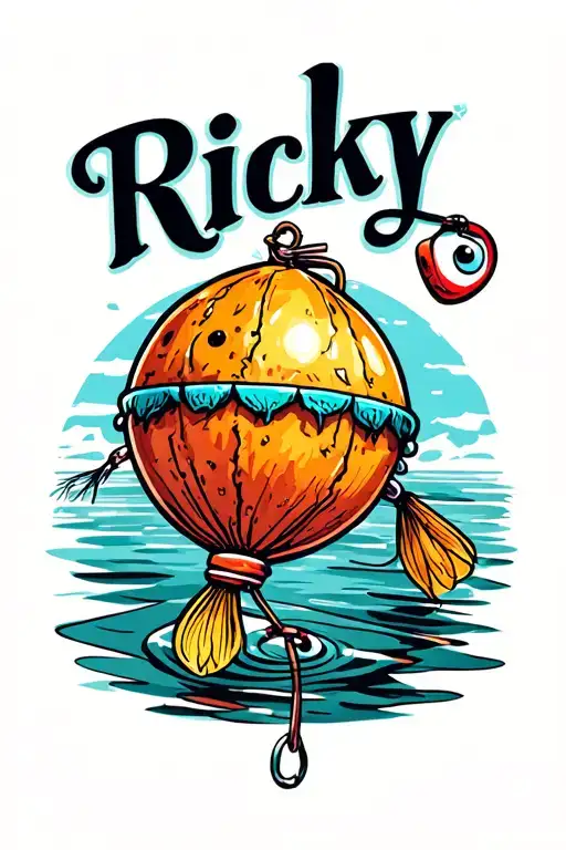 Fishing Bobber With Ricky Written On It
