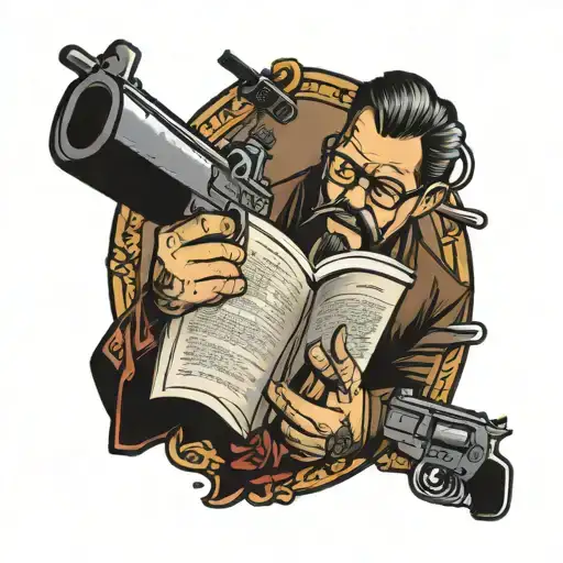Reading Bible While Holding Guns