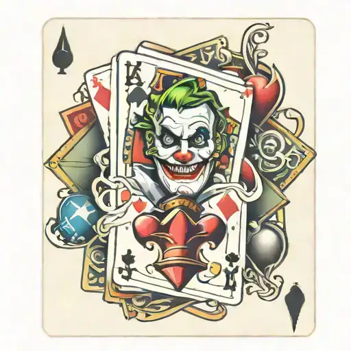 Joker And 4 Aces Cards