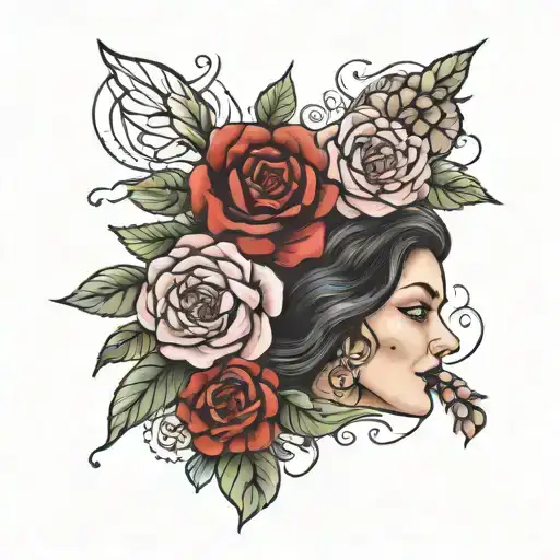 Writing Emelie Grace With Mother And Daughter Flower