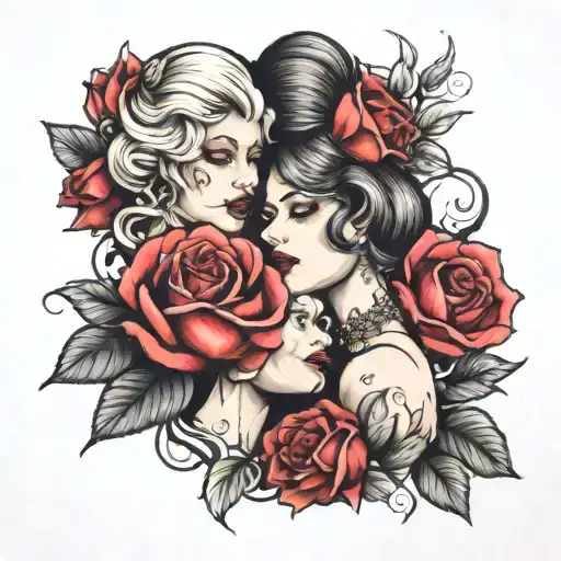 Rose And Lady Face