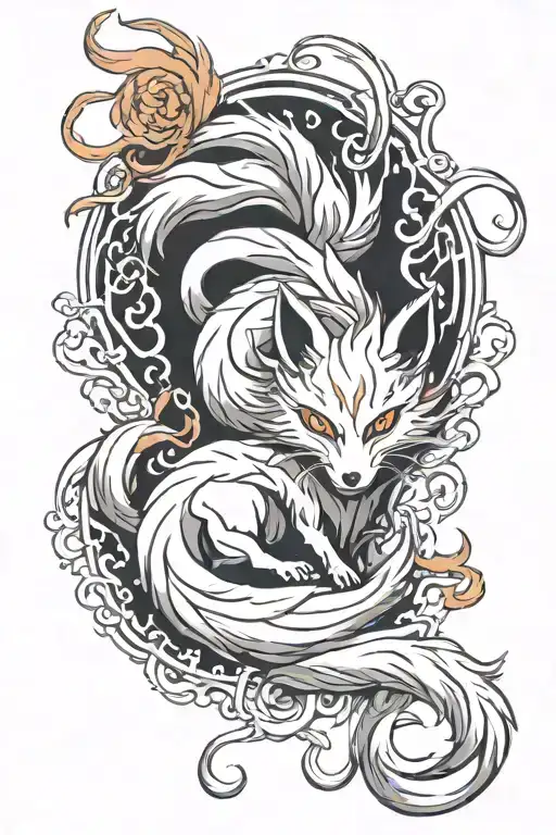 Kurama 9 Tailed Fox Spirit With All 9 Tails