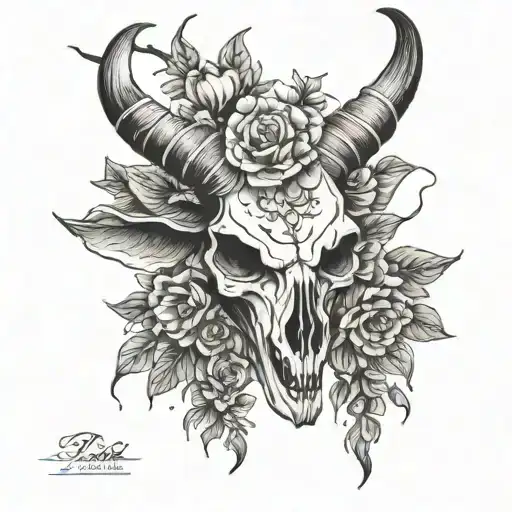 Kudu Skull With Flowers