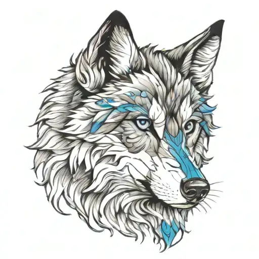 Wolf With Blue Eyes
