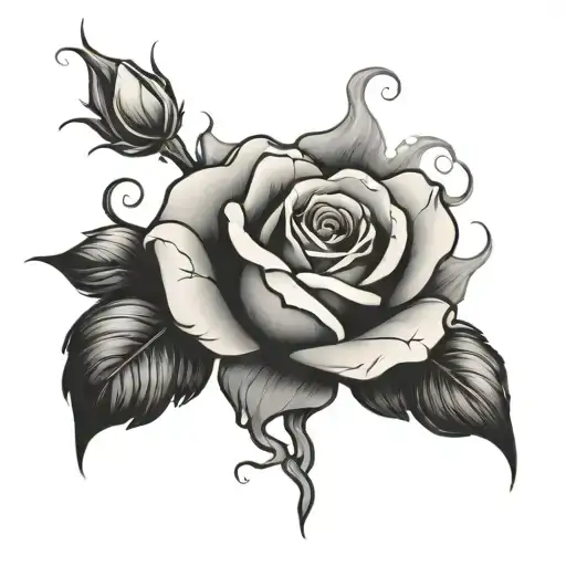 Rose Covered In Smoke