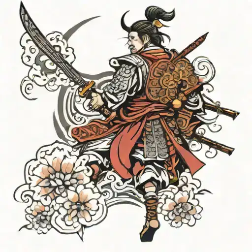 Back Tattoo In Samurai Style